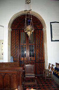 Entrance to the de Grey Mausoleum on the north side of the chancel August 2011